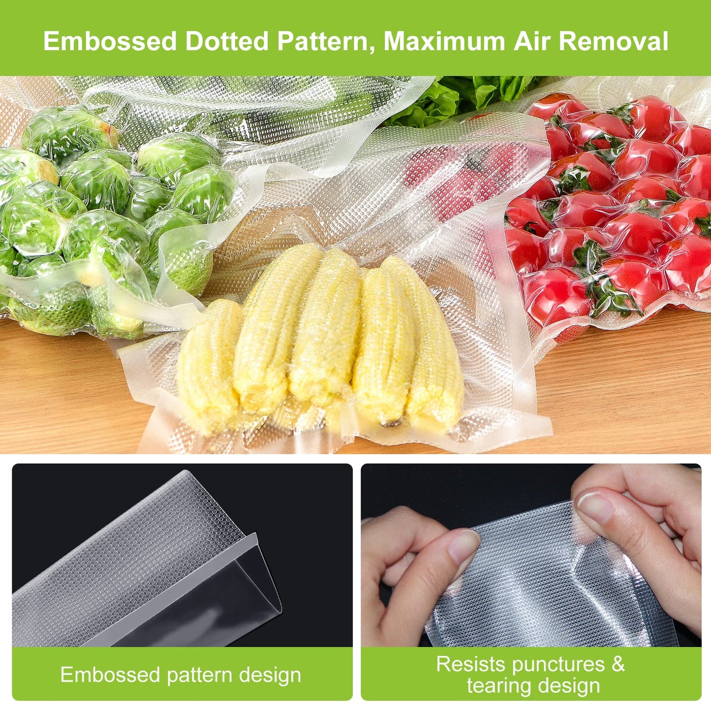 Bonsenkitchen Vacuum Food Sealer Rolls Bags, 2 Packs 28 x 600 cm Storage Bags (Total 12 m), BPA Free, Durable Commercial Customized Size Food Bags for Food Storage and Sous Vide Cooking 2 Roll 28 X 600 Cm