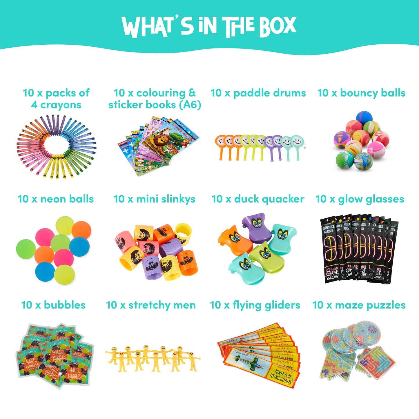 THE TWIDDLERS - 120 Premium Assorted Party Bag Fillers for Kids - Goodie Loot Bag Pinata Fillers, Birthday Party Gift Favours, Classroom Rewards, Game Prizes for Boys & Girls