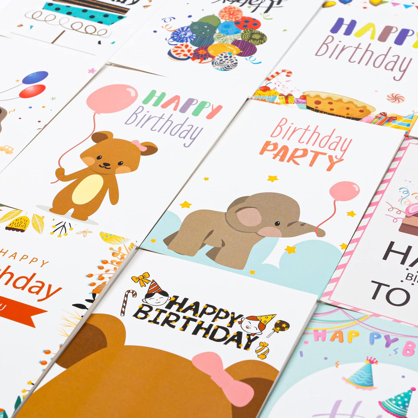 Feela 40 Happy Birthday Cards Pack, 40 Designs Birthday Cards Multipack and 40 Blank Envelopes，48 Pieces of Stickers 2 Washi Tapes, 4 X 6 Inches Blank Greeting Cards for Women, Men, Friends and Kids