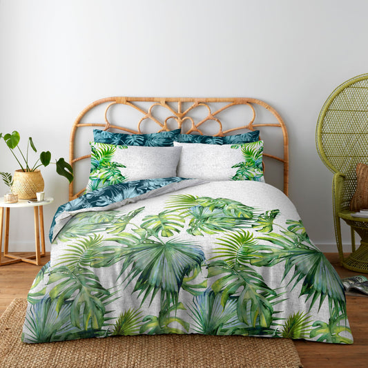 GC GAVENO CAVAILIA Tropical Leaf Bedding & Linen Set, Reversible Duvet Cover King Size, Ultra Soft Comforter Set, Multi