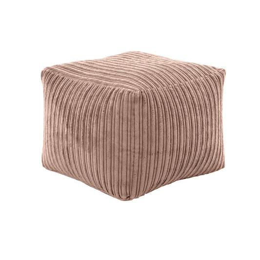 Shopisfy Soft and Comfortable Cube Bean Bag Footstool Pouffe, Jumbo Cord - Mocha Square