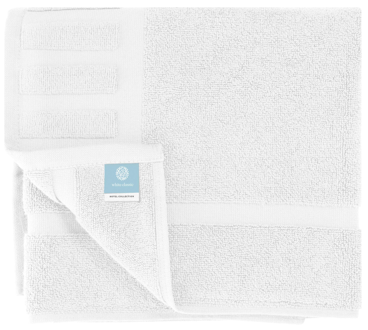 White Classic 100% Ring Spun Cotton Banded Bath Mats - 56 x 86 cm - Highly Absorbent and Machine Washable Shower Bathroom Floor Towel - White, 2 Pack 01: White