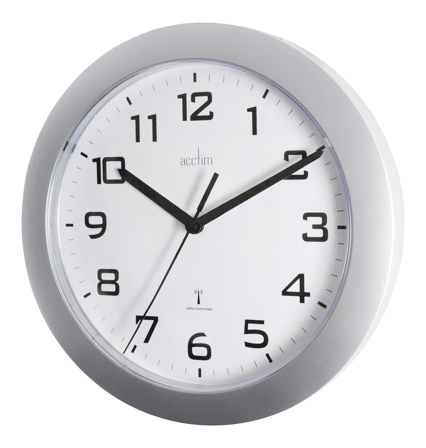 Acctim 74367 Peron Radio Controlled Wall Clock, Silver, 23 cm l x 23 cm w