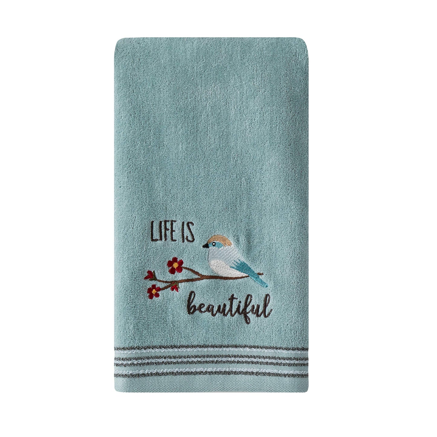 SKL Home by Saturday Knight Ltd. Life Is Beautiful 2 Pc Hand Towel Set, Aqua