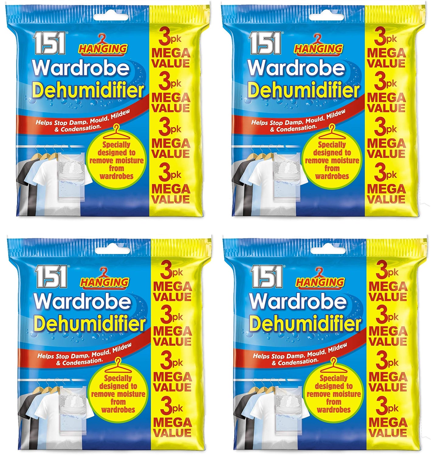 151 Products LTD 12 x Wardrobe Dehumidifier