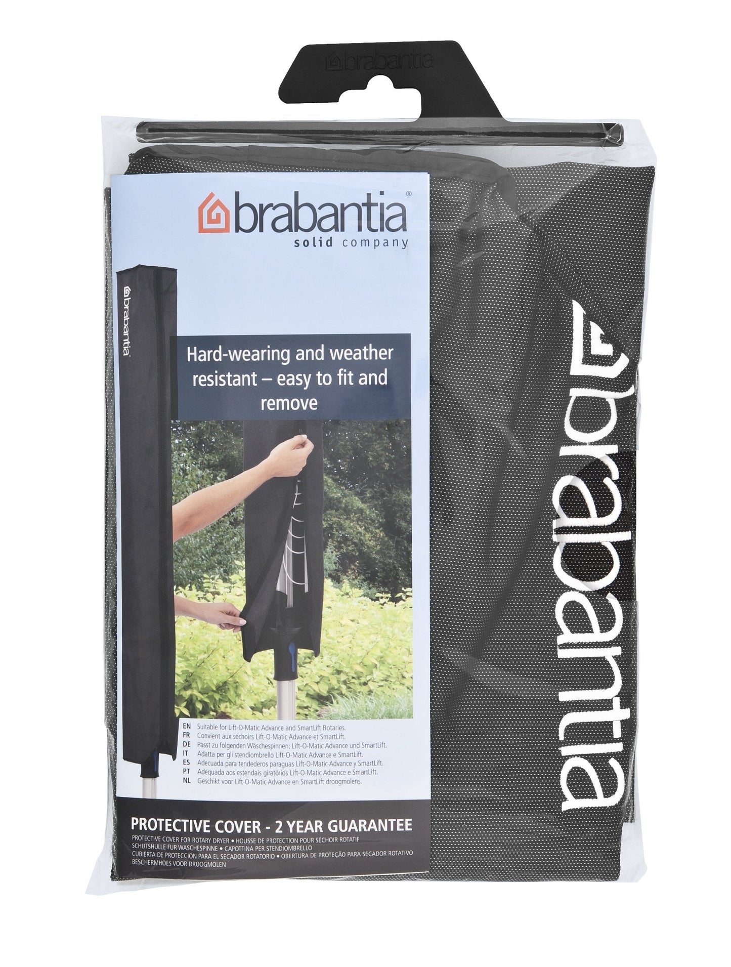 Brabantia Premium Protective Cover for Rotary Dryer Washing Lines (Black) Weather-resistant Zip-Up Sleeve for all Brabantia Rotaries Standard, Assorted Colours,420405 Black