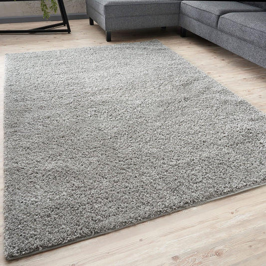 THE RUGS Living Room Rug - Shaggy Soft And Elegant Carpets For The Bedrooms And Kitchen, Easy To Clean, Many Different Sizes (80x150 cm, Grey) 80 x 150 cm Gray