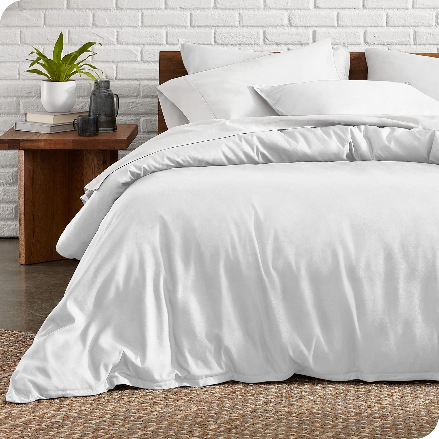 Bare Home Duvet Cover Set King Size - Premium 1800 Ultra-Soft Duvet Cover Set - Lightweight - Cooling Duvet Cover - Bed Duvet Cover with 2 Pillowcases (King, White) 01 - White