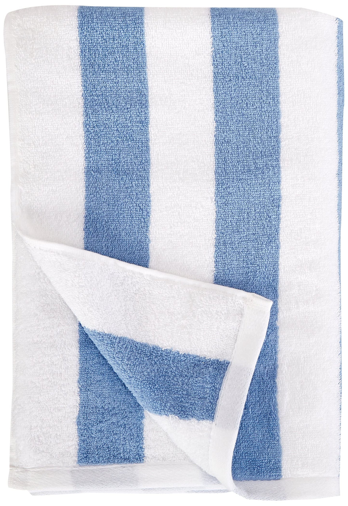 Amazon Basics Cabana Stripe Pack of 1 Beach Towel, Sky Blue, 152.4 cm x 76.2 cm