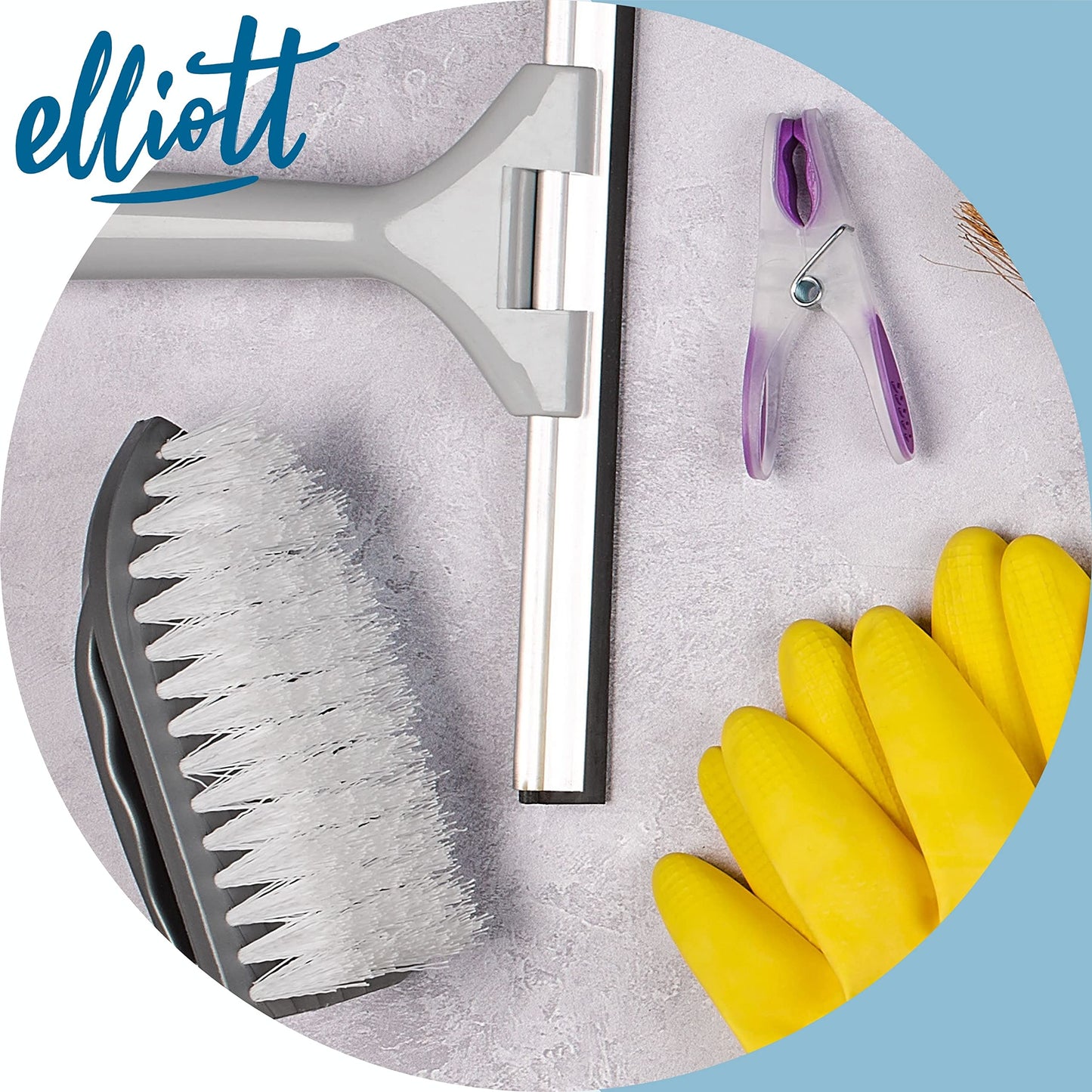 Elliott Multi-Purpose Window Squeegee perfect for streak free cleaning on Windows, shower screens, cars and mirrors, Aluminium frame housing a 20cm rubber squeegee with an ergonomic Grey Handle.