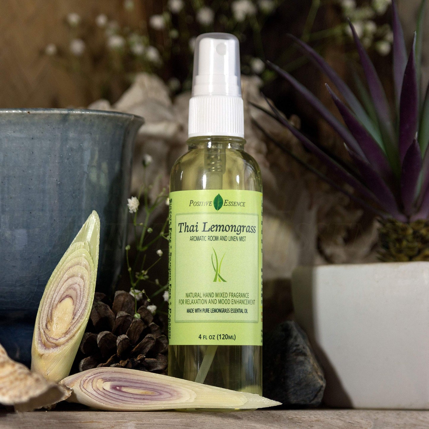 Thai Lemongrass Linen and Room Spray, Natural Air Fresheners Made with Pure Lemongrass Essential Oil, Bathroom Air Freshener, Relaxing Pillow Spray Home Fragrance 120.00 ml (Pack of 1)