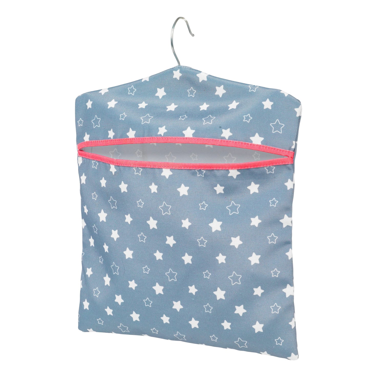 Kleeneze KL081599EU7 Star Print Peg Bag - Hang on Line, Peg Organisation, Easy Hanging Hook for Storage, Holds up to 50 Pegs, Reusable, Indoor/Outdoor Use, Clothes Peg Bag, 33 x 30 cm Twinkle & Shine