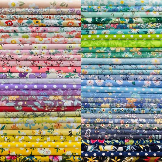 10" x 10" 50 PCS 100% Cotton Fabric Bundles for Quilting Sewing DIY & Quilt Beginners, Quilting Supplies Fabric Squares 10" x 10" 50 PCS