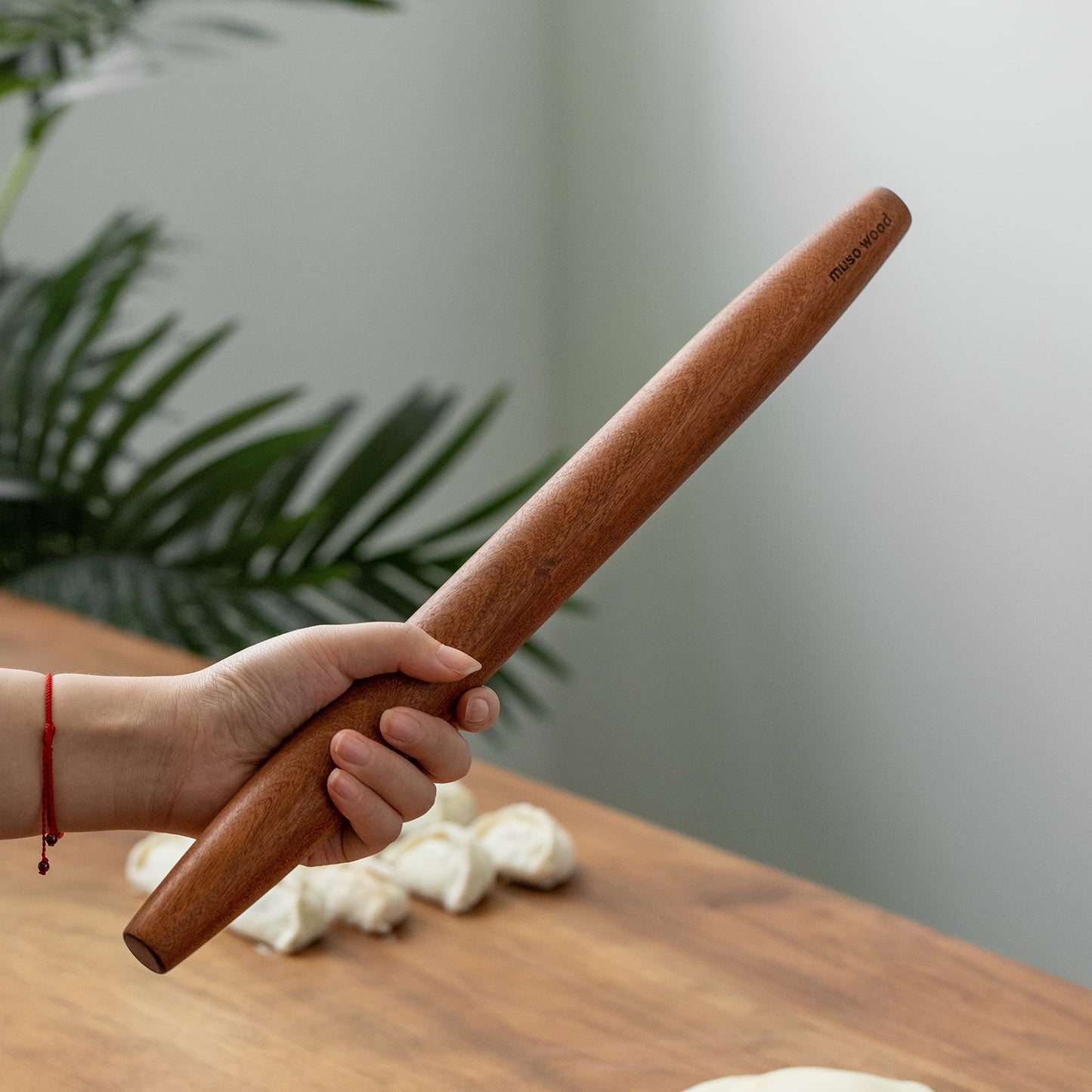 Muso Wood Rolling Pin for Baking Non Stick Wooden French Rolling pin 40cm, Tapered Rolling pin for Fondant, Pastry, Pizza, Cookie, Pie Crust(Sapele Wood Roller) French 40cm