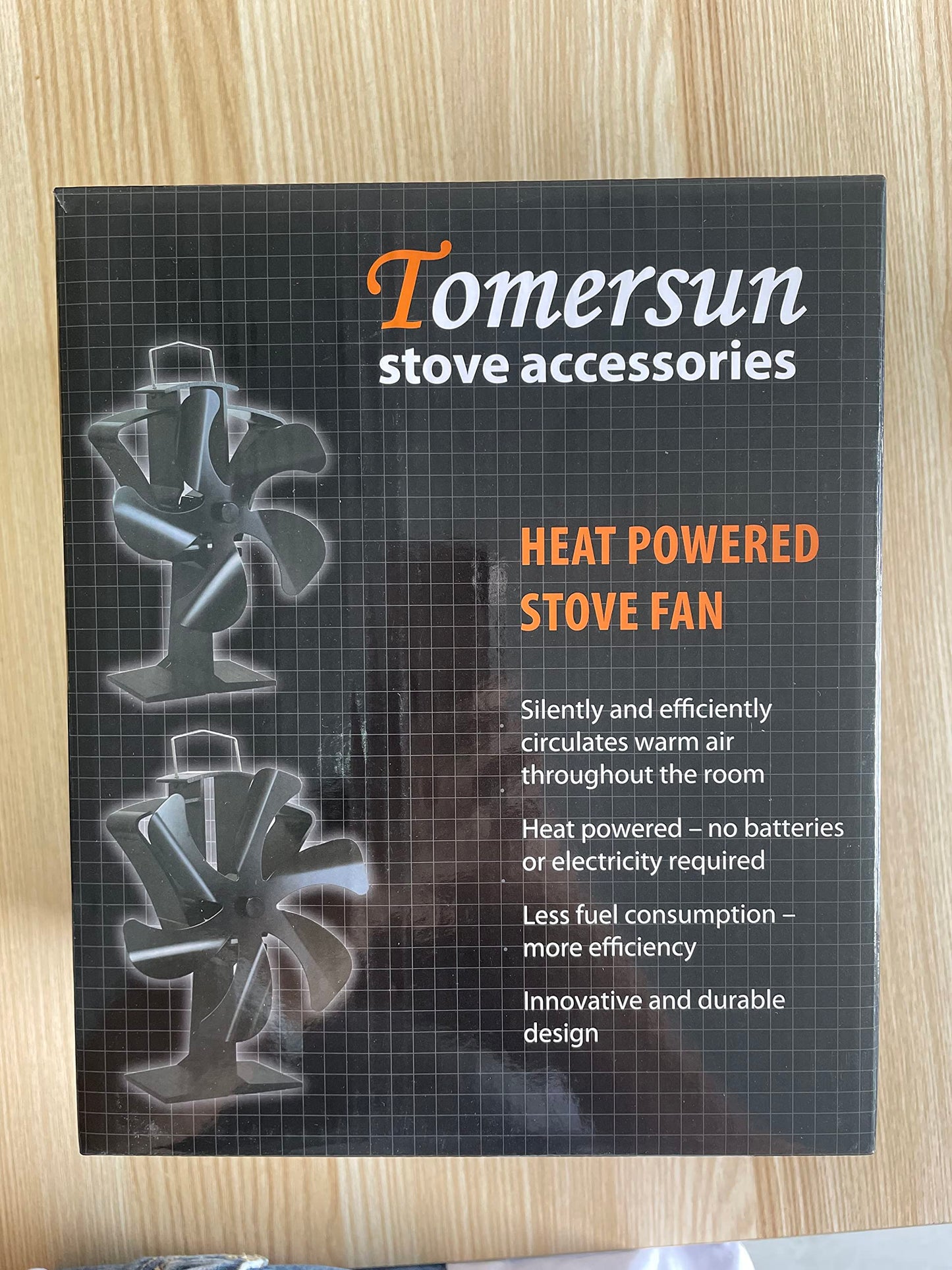 Tomersun 5 Blades Log Burner Fan for Wood Burning Stoves Wood Burning Stove Fans Heat Powered Stove Fan… Updated 5 Blades