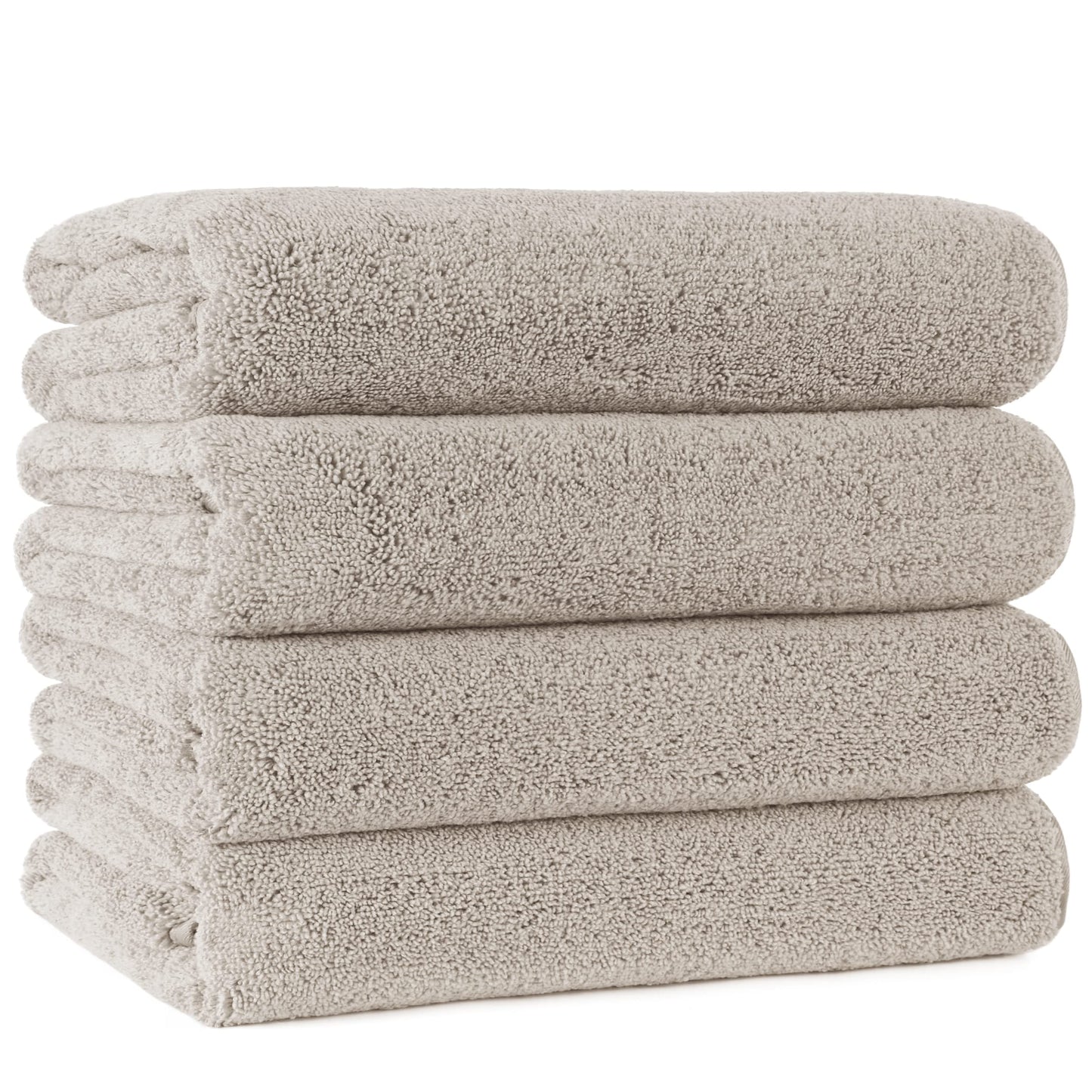 POLYTE Quick Dry Lint Free Microfibre Bath Towel, 76 x 145 cm, Pack of 4 (Beige) Beige