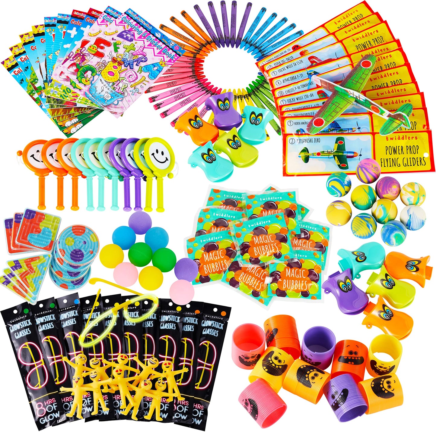 THE TWIDDLERS - 120 Premium Assorted Party Bag Fillers for Kids - Goodie Loot Bag Pinata Fillers, Birthday Party Gift Favours, Classroom Rewards, Game Prizes for Boys & Girls